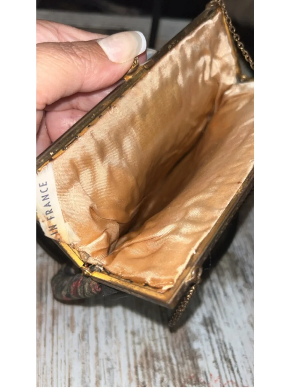 Women's Vintage Floral Tapestry Clutch One Size Black Multicolor